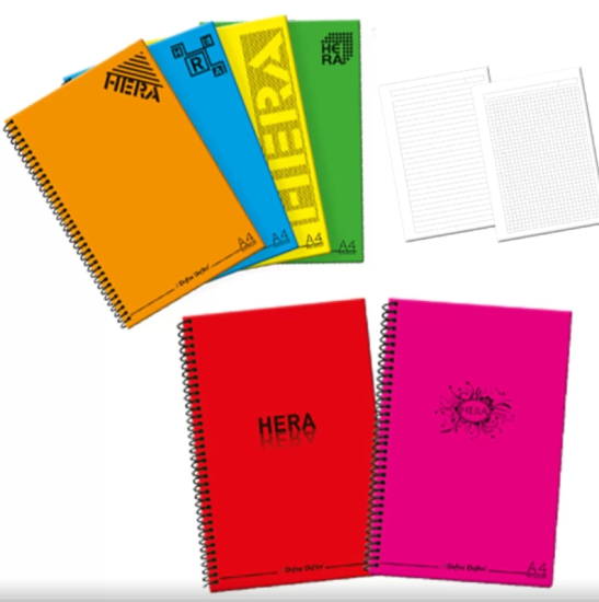 Defne Heraa A4 Pp  Kapak Defter 60 Yaprak sıprali Kareli-cizgili