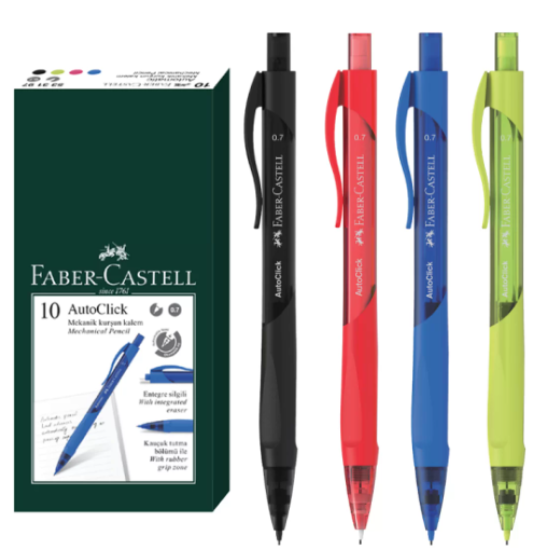 Faber Castell Versatil Kalem Autoclick 0.7 Mm Renkli Gövde Klasik
