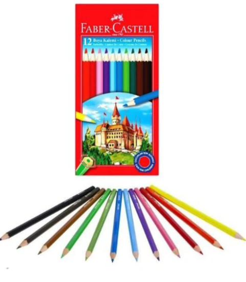 Faber-Castell 12 Renk Kuru Boya Kalemi