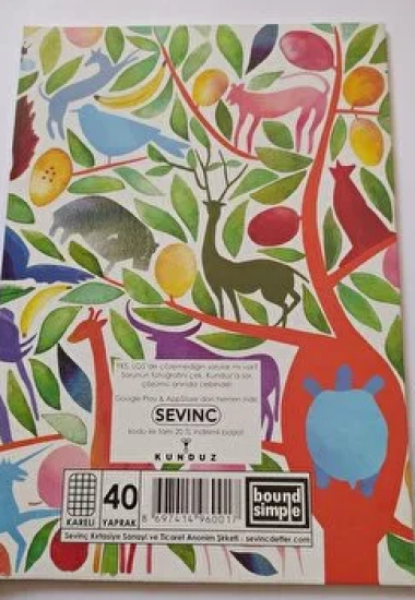 A4 40Yp dikişli Kareli defter