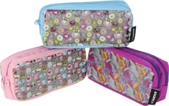 Kalemlig KL24-09 Akvaryum Desenli Çift Bölmeli Kalem Çantası