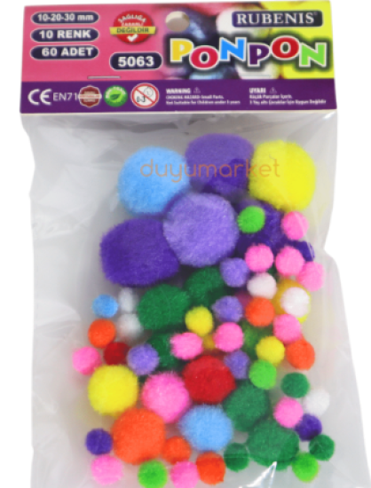 Rubenis Ponpon 10-20-30 Mm 10 Renk 60 Adet