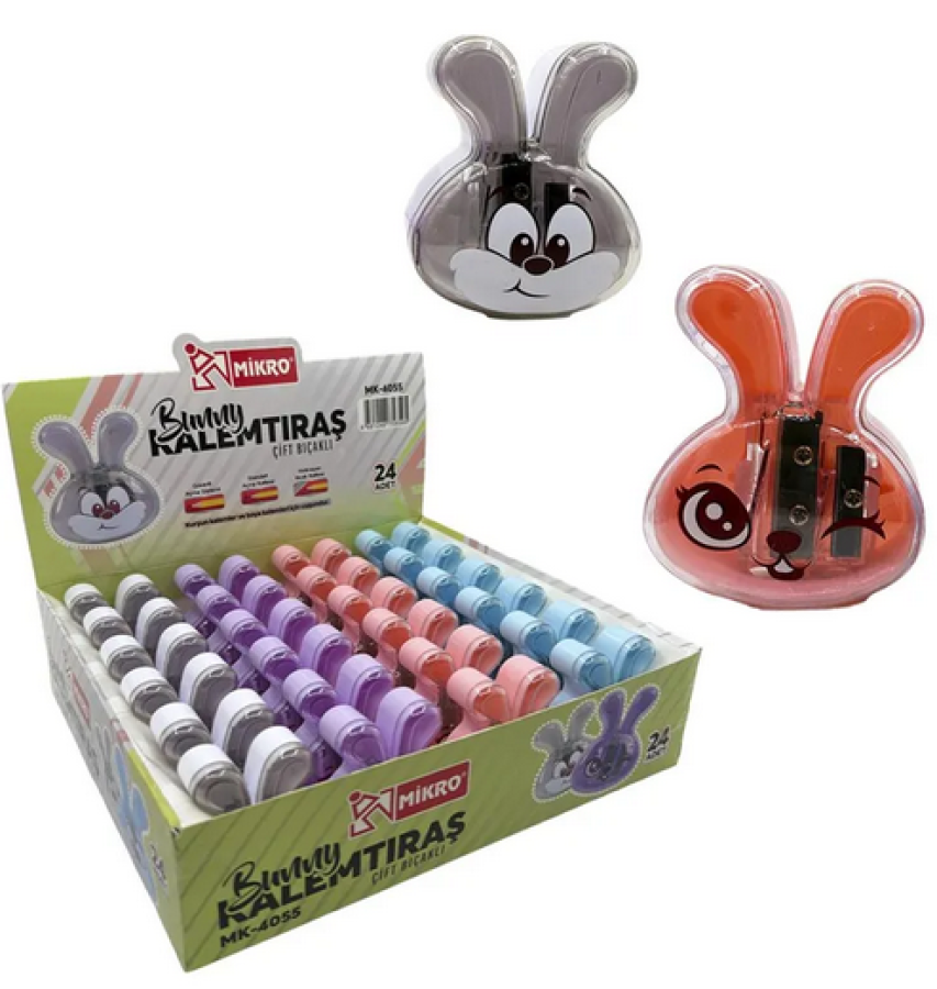 Mıkro Mk-4055 Bunny Tavşan Çift Bıçaklı Kalemtraş