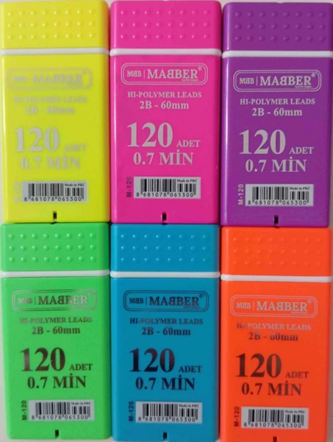 Mabber 120'LI Min 0.7 Kurşun Kalem Ucu