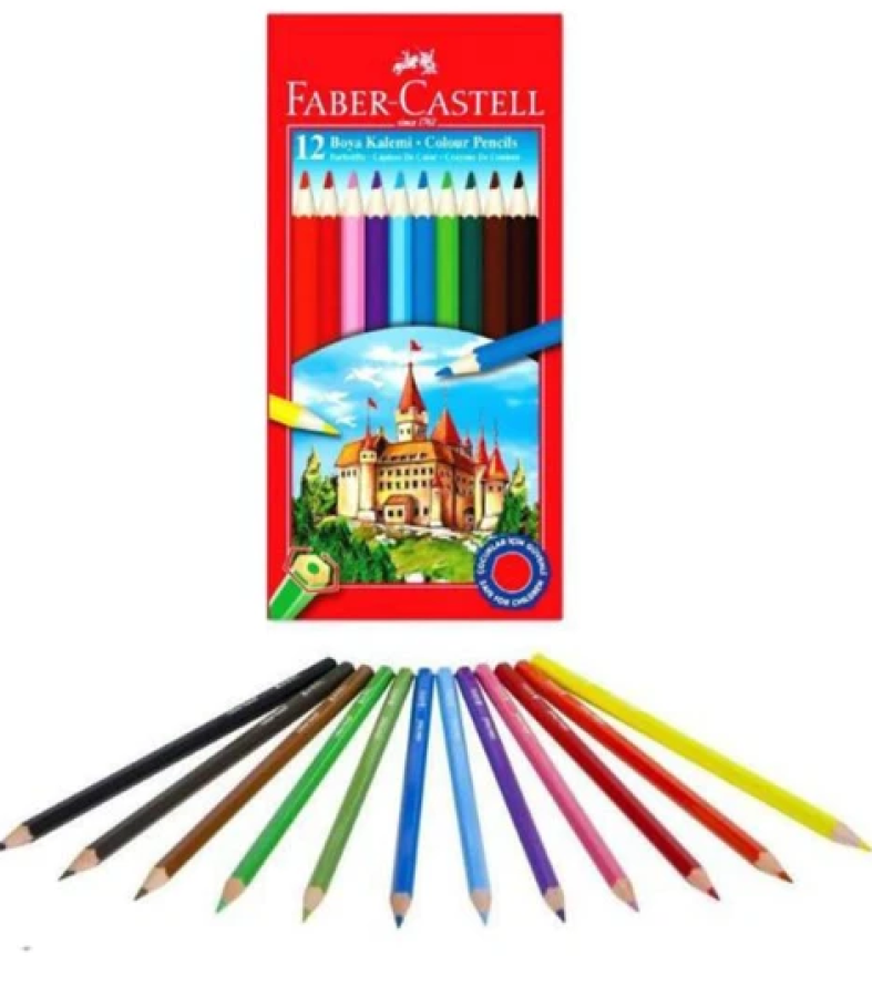 Faber-Castell 12 Renk Kuru Boya Kalemi