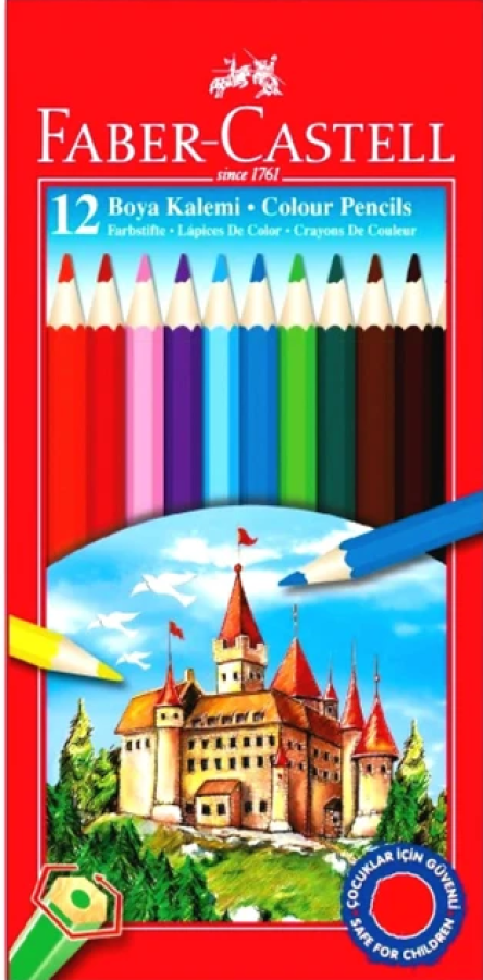 Faber-Castell 12 Renk Kuru Boya Kalemi
