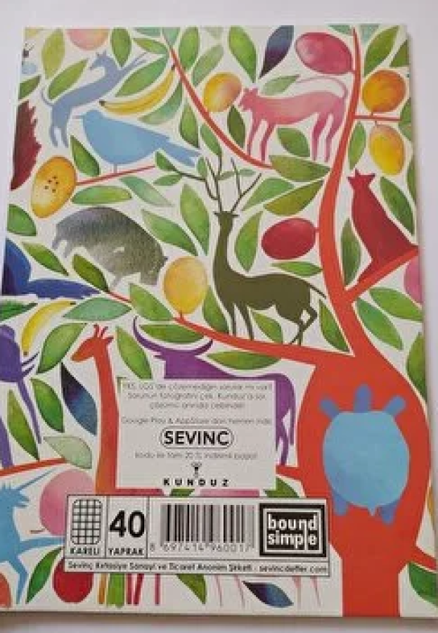 A4 40Yp dikişli Kareli defter