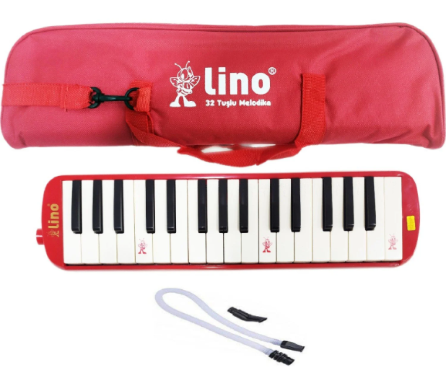 Lino Çantalı Melodika 32 Tuşlu kırmızı