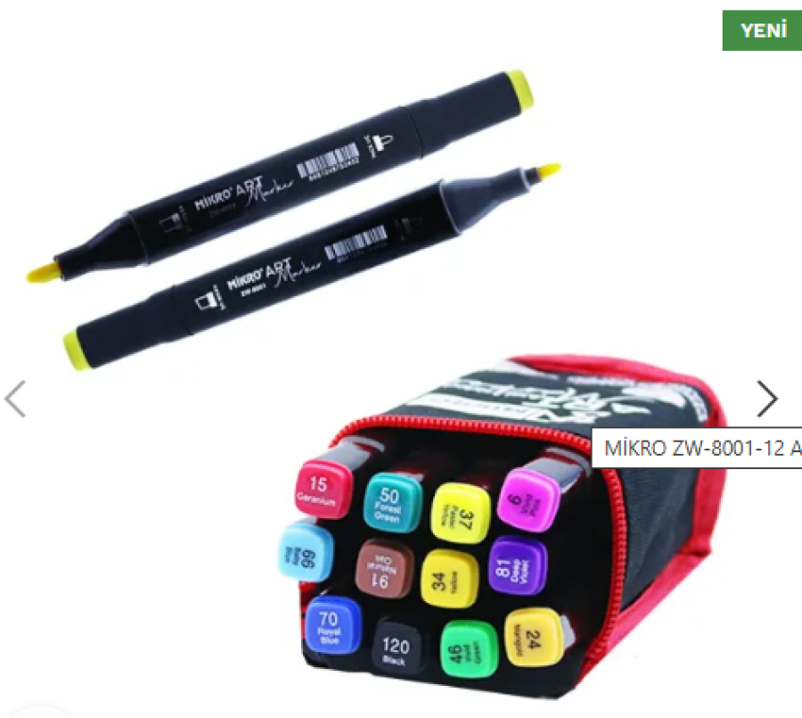 MİKRO ZW-8001-12 ART ÇİFT TARAFLI MARKER ÇANTALI